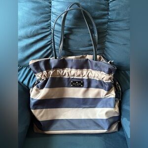 Kate Spade Nylon Purple Striped Tote
